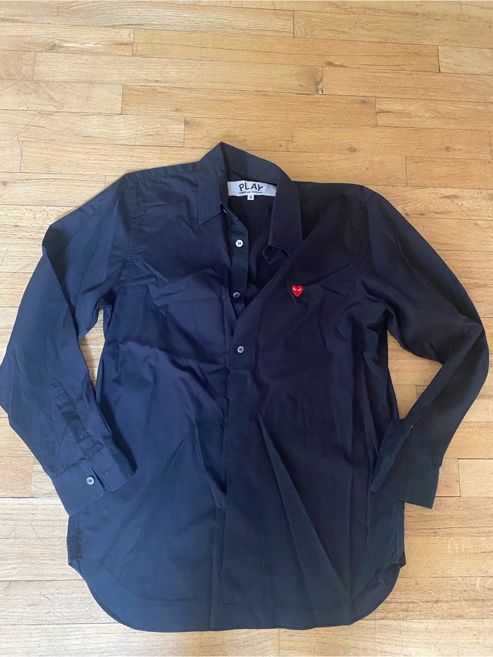 Play Comme des garcons black long sleeve top. Size small